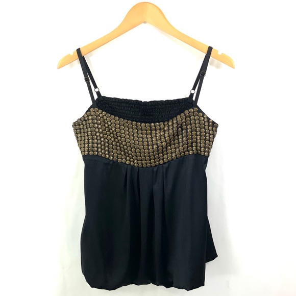 Gianni Bini Tops - ♻️DONATED 2026♻️ GIANNI BINI Black Silk Camisole Tank Medium Size 8 Silk Tank